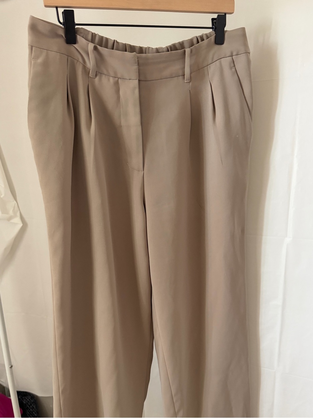 Quince Beige Pleated Front Trousers